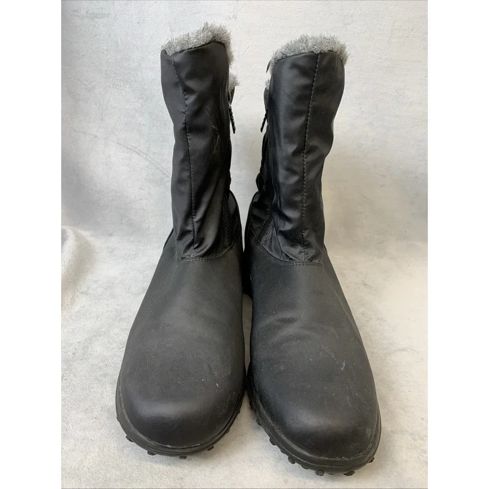 Totes Snow Boots Women's Size 10 M Rikki Black Faux‎ Fur Lined Zip Up